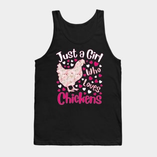 Just a Girl Who Loves Chickens Poultry Chicken Lover Tank Top